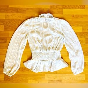 Vintage coco chanel style 20s 30s victorian high neck lace dress blouse top